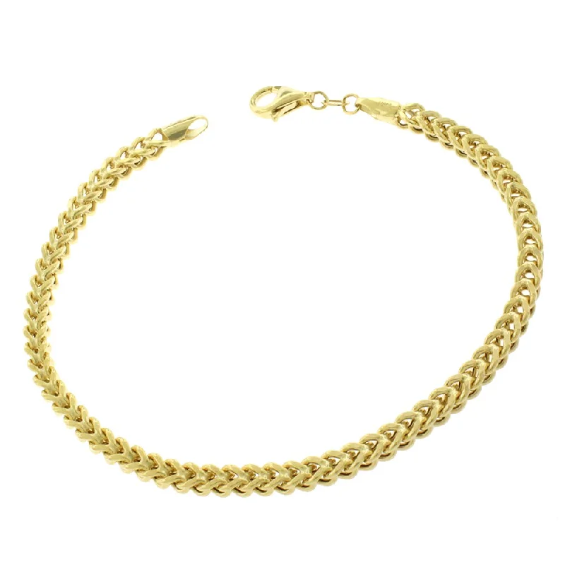 delicate gold bracelet -10k Yellow Gold 3.5mm Hollow Franco Link Bracelet Chain 8"