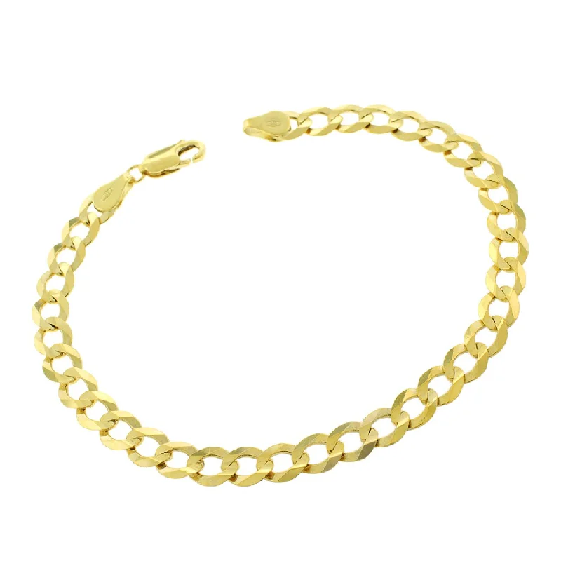 unique men’s wrist bracelet -10k Yellow Gold 6mm Solid Cuban Curb Link Bracelet Chain 8.5"