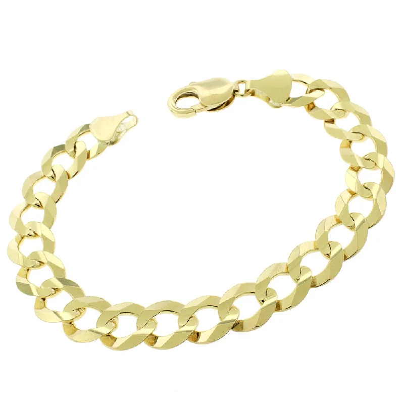 unique cuff bracelet -14K Yellow Gold 11.5MM Solid Cuban Curb Link Bracelet Chain 8.75", Gold Bracelet for Men & Women, 100% Real 14K Gold