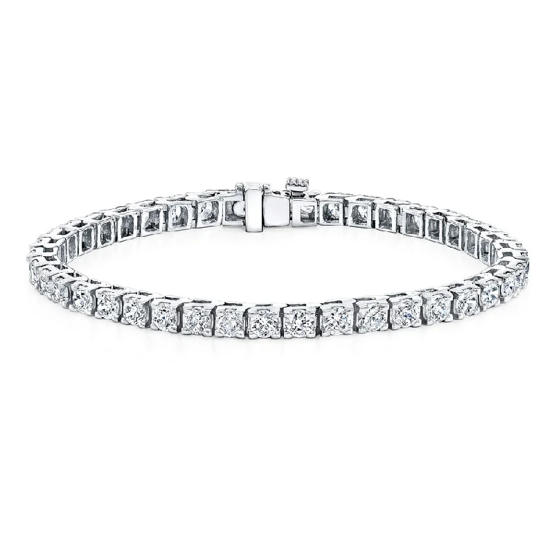 bracelet for stacking -Auriya 10ctw Round Diamond Tennis Bracelet 14k Gold - 7-inch