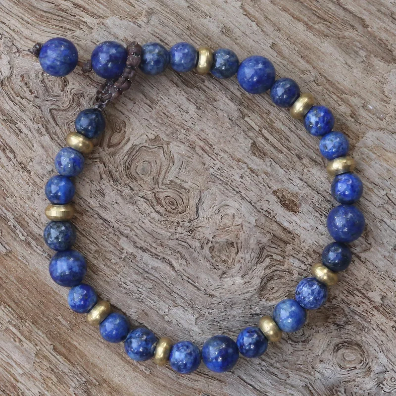 multi-layered charm bracelet -Beautiful Thai in Blue Beaded Bracelet