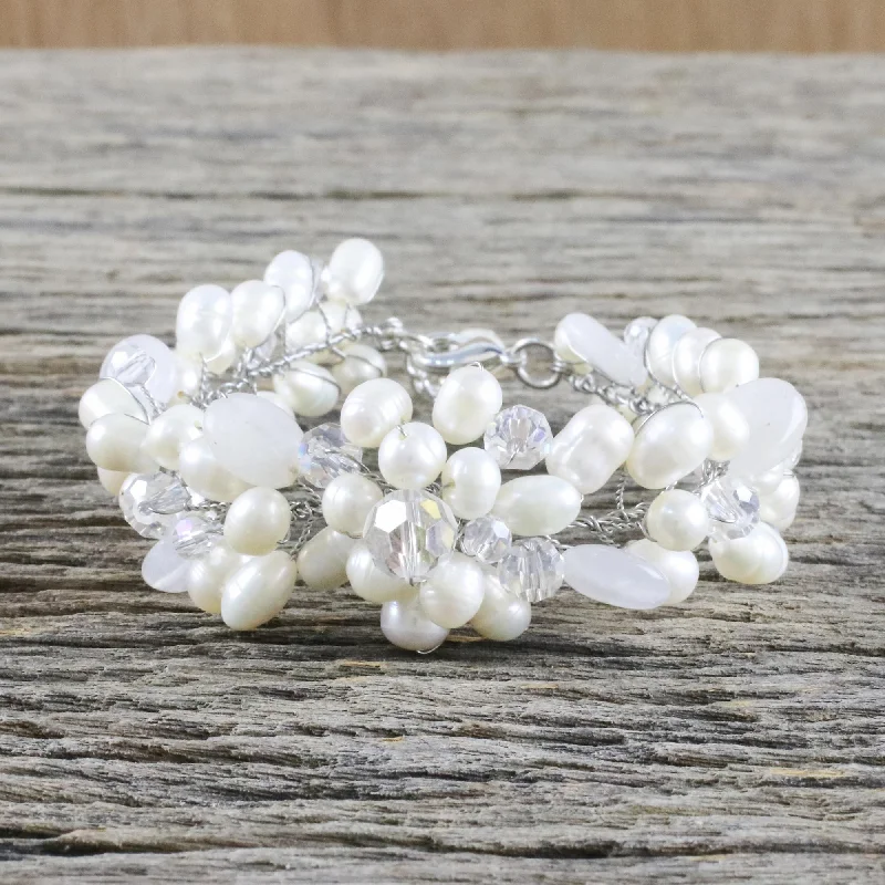 handmade beaded bracelet -Bridal Bouquet Pearl Bracelet