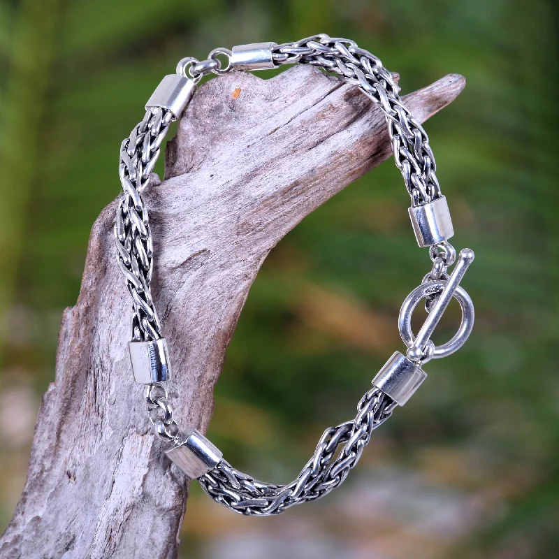 men’s casual bracelet -Cosmic Paths Sterling Silver Chain Bracelet