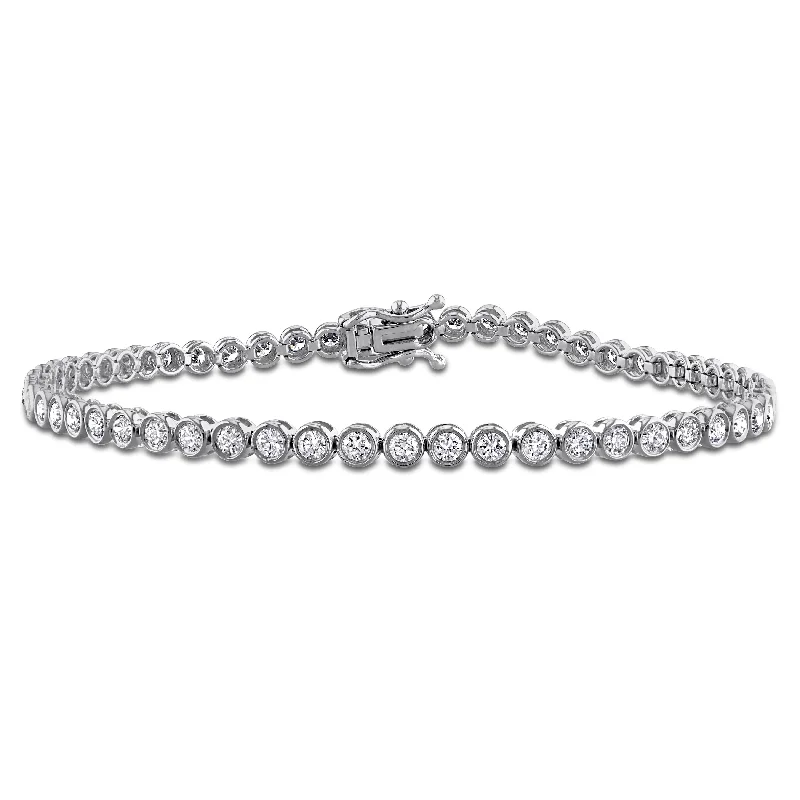 trendy stainless steel bracelet -Created Forever 2 CT Lab Grown Diamond TW Bracelet 14k Gold White