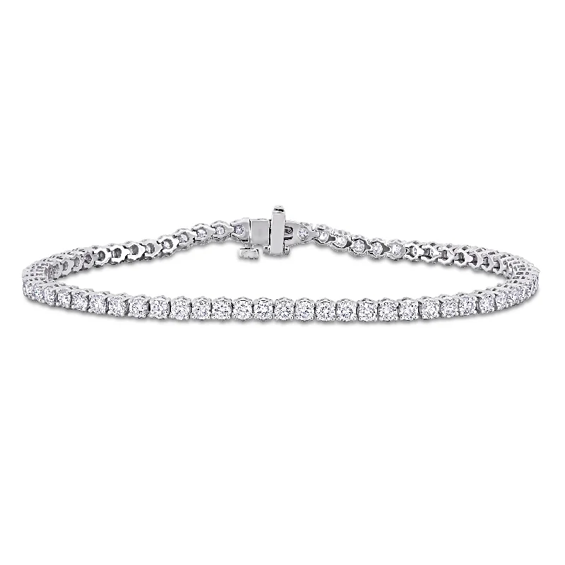 trendy beaded bracelet -Created Forever 3.68 CT TW Lab Grown Diamond Tennis Bracelet 14k White Gold