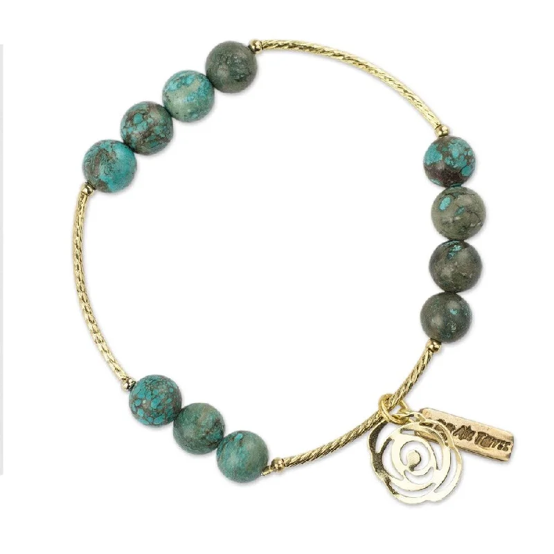 boho style bracelet -Handmade Gold Overlay 'Rose of the Valley' Turquoise Bracelet (Mexico)