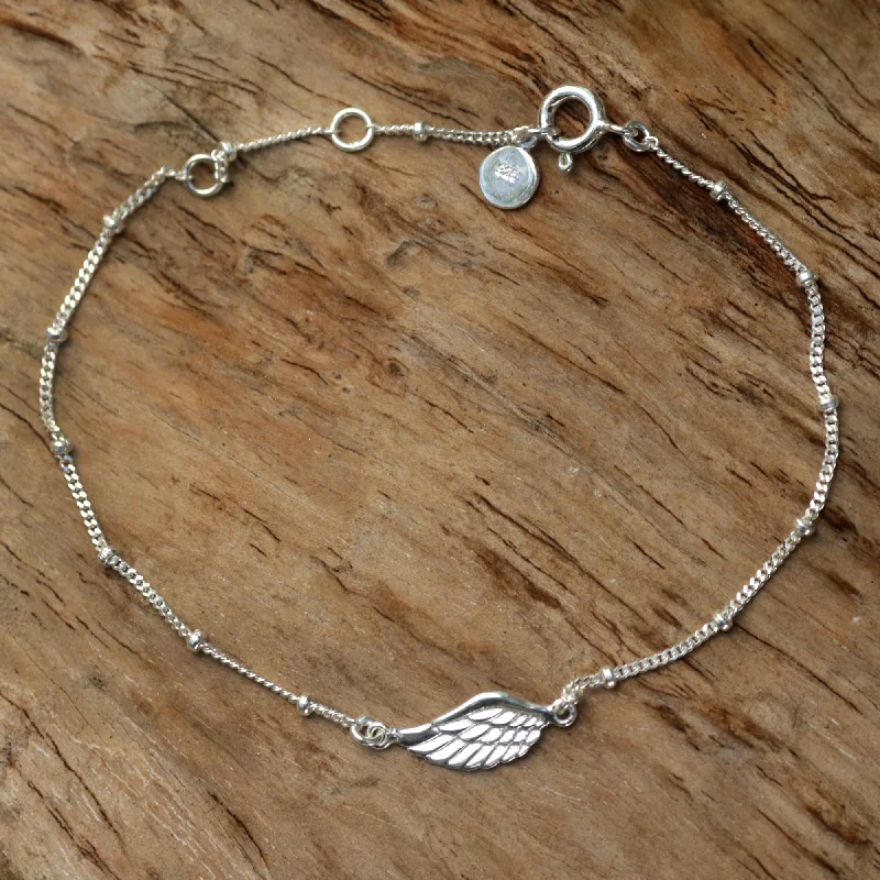 rose gold bracelet for women -One-Winged Angel Sterling Silver Bracelet