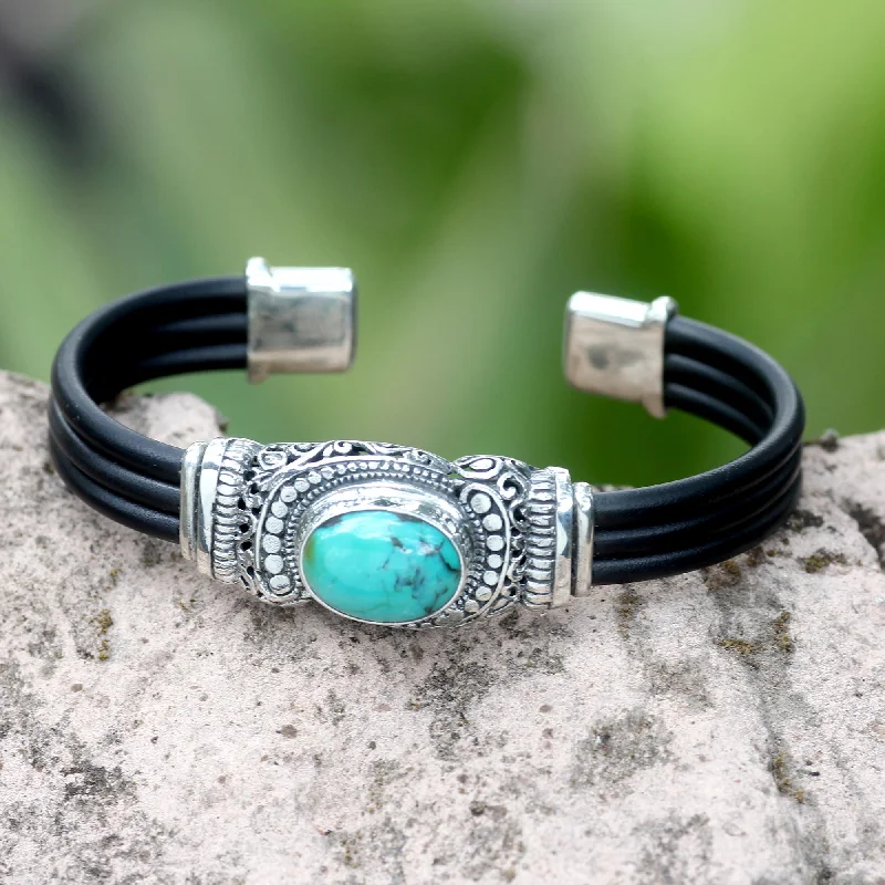 chic charm bracelet for women -Royal Splendor Turquoise Cuff Bracelet