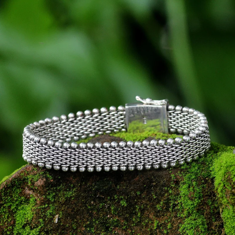 bracelet with birthstones -The Hero Men's Sterling Silver Bracelet