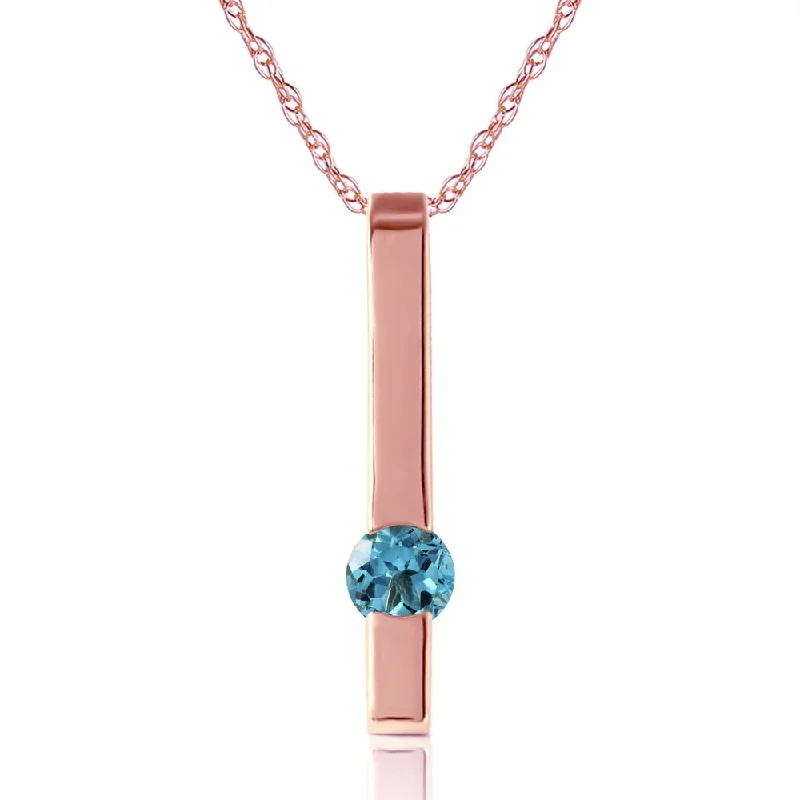 handmade necklace for women -0.25 Carat 14K Rose Gold Blue Topaz Necklace