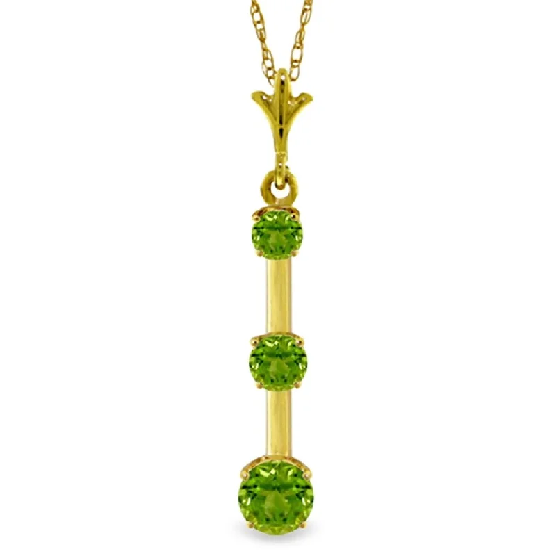 sterling silver necklace for men -1.25 Carat 14K Gold Mermaid's Song Peridot Necklace