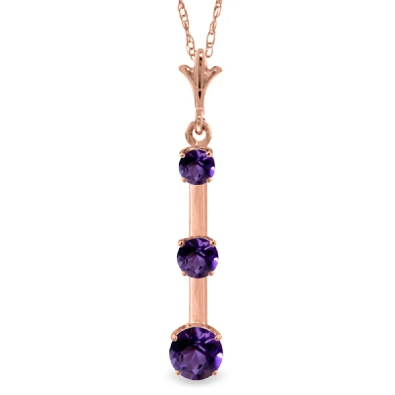 matching couple necklaces -1.25 Carat 14K Rose Gold Generosity Amethyst Necklace