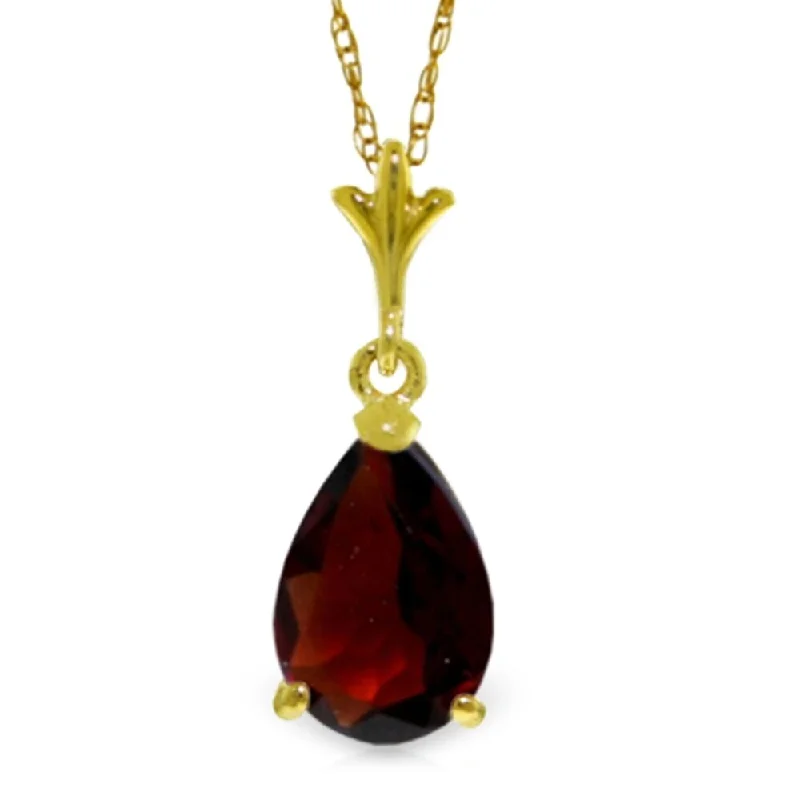 dainty cross necklace for women -1.5 Carat 14K Gold Ode to Love Garnet Necklace