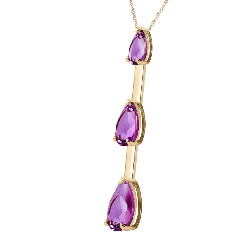 butterfly charm necklace for girls -1.71 CTW 14K Solid Gold Never with out Amethyst Necklace