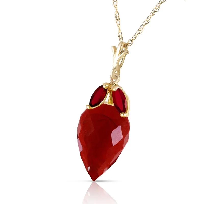 locket necklace for photos -13.5 Carat 14K Solid Gold The Sky Is Red Ruby Necklace