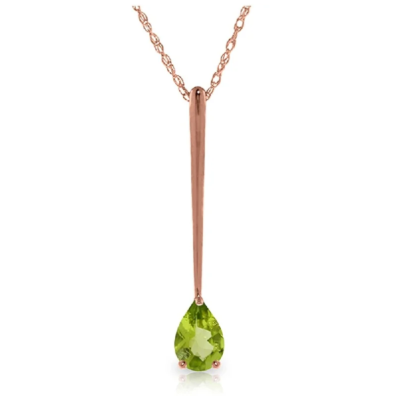 crystal healing necklace for women -14K Rose Gold Peridot Necklace Certified Series Royal