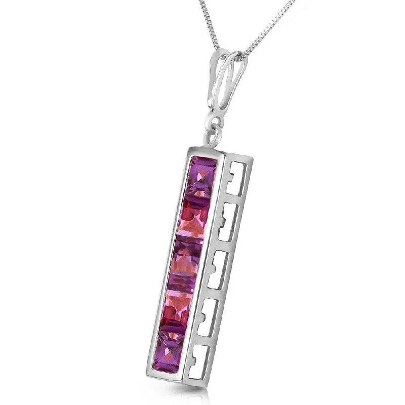 layered chain necklace for women -2.25 CTW 14K Solid White Gold One Amethystongst You Amethyst Necklace