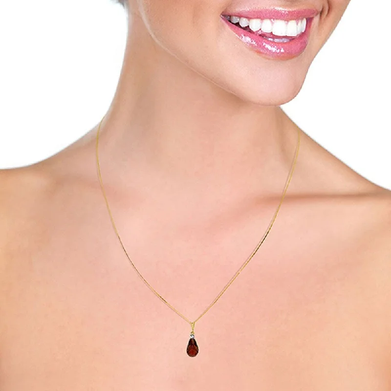 custom family tree necklace -2.3 Carat 14K Solid Gold Rosy Cheeks Garnet Diamond Necklace