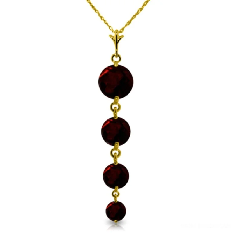 ruby necklace for women -3.9 Carat 14K Gold Contemplation Garnet Necklace