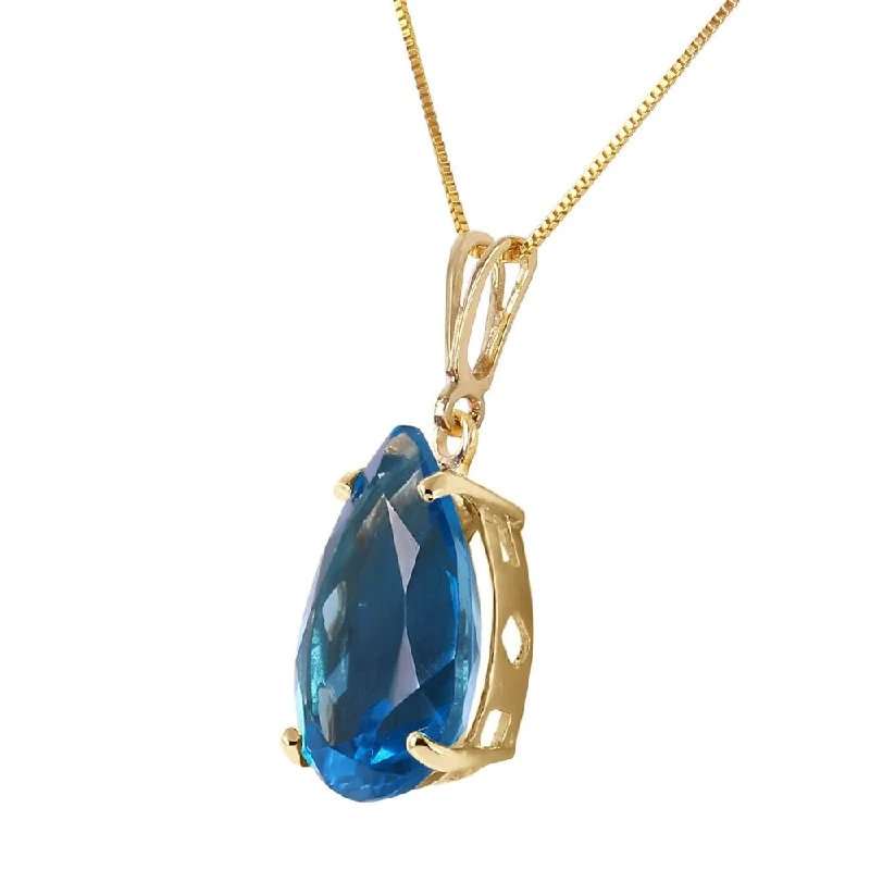 luxury gold necklace for special occasions -6.5 Carat 14K Solid Gold Joy Squad Blue Topaz Necklace