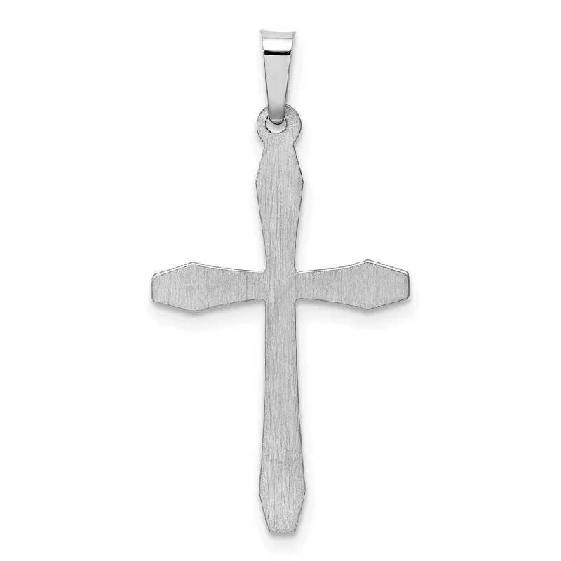 statement necklace for women -Diamond2Deal 14K White Gold Polished Cross Pendant (L- 28.5 mm, W- 16.88 mm)