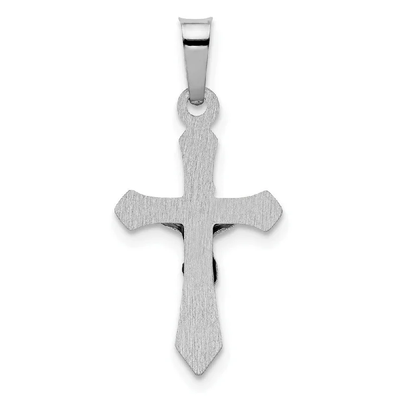 celestial necklace for women -Diamond2Deal 14K White Gold Polished INRI Crucifix Cross Pendant (L- 24 mm, W- 11.5 mm)