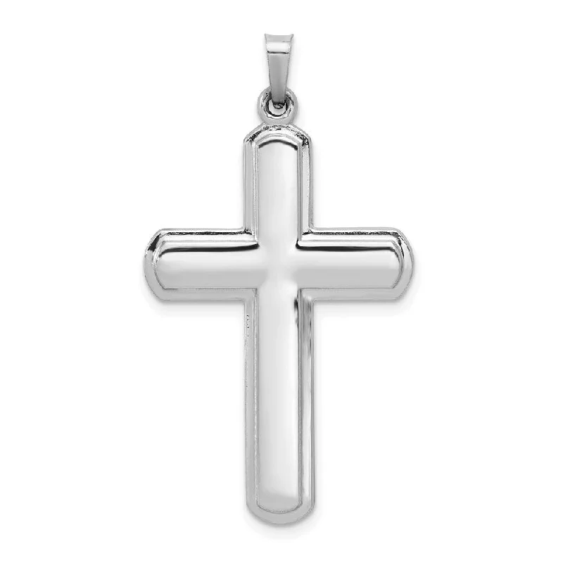 minimalist gold necklace for everyday wear -Diamond2Deal 14K White Gold Polished Latin Cross Pendant (L- 38.46 mm, W- 21.65 mm)