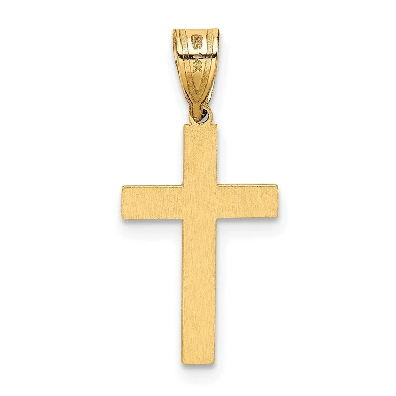 anchor pendant necklace for men -Diamond2Deal 14K Yellow Gold Laser Designed Cross Pendant (L- 21 mm, W- 11 mm)