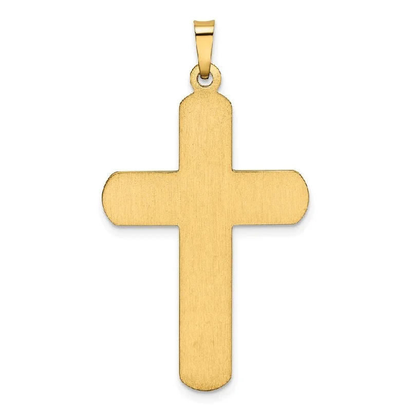 vintage silver necklace for women -Diamond2Deal 14K Yellow Gold Polished Latin Cross Pendant (L- 38.2 mm, W- 21.7 mm)