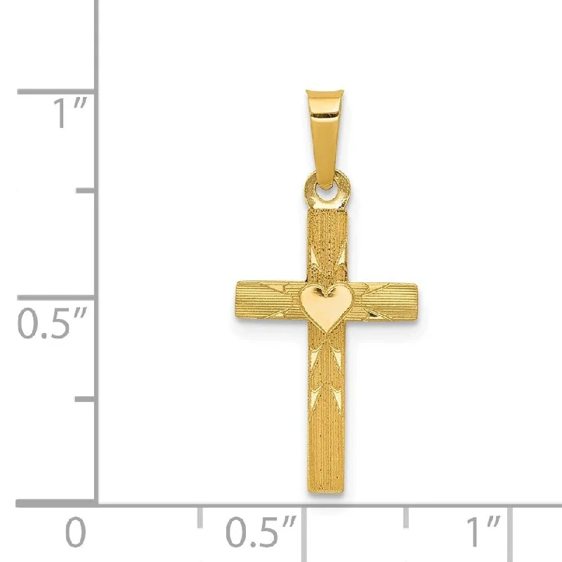 delicate gold chain necklace -Diamond2Deal 14K Yellow Gold Small Hollow Cross Pendant (L- 24 mm, W- 11 mm)