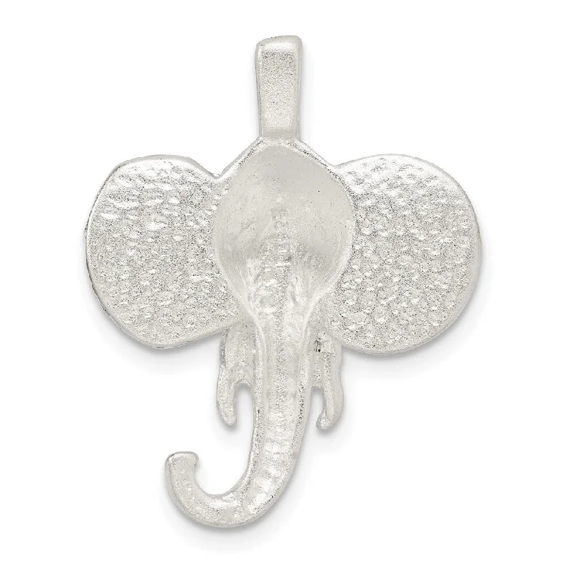 trendy necklace for teens -Diamond2Deal 925 Sterling Silver Elephant Head Pendant (L- 27 mm, W- 23 mm)