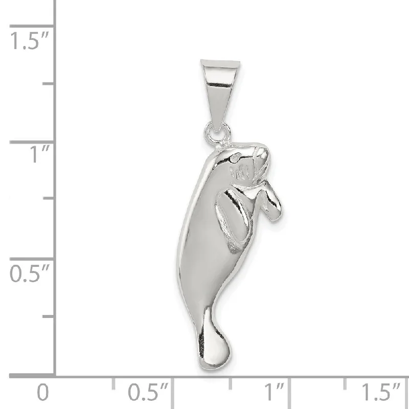 crystal pendant necklace for women -Diamond2Deal 925 Sterling Silver Manatee Charm