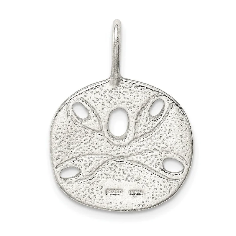 nameplate necklace for women -Diamond2Deal 925 Sterling Silver Sand Dollar Pendant (L- 27 mm, W- 19 mm)