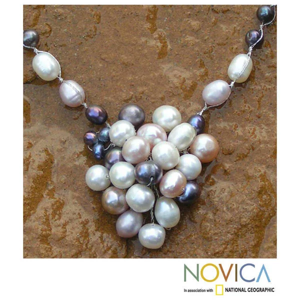 vintage silver necklace for women -Handmade Pearl 'Enchantment' Necklace (4.5-6 mm) (Thailand)