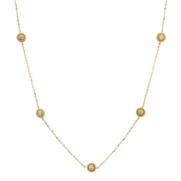 dainty gold necklace for layering -JANEY STATIONED DIAMOND NECKLACE