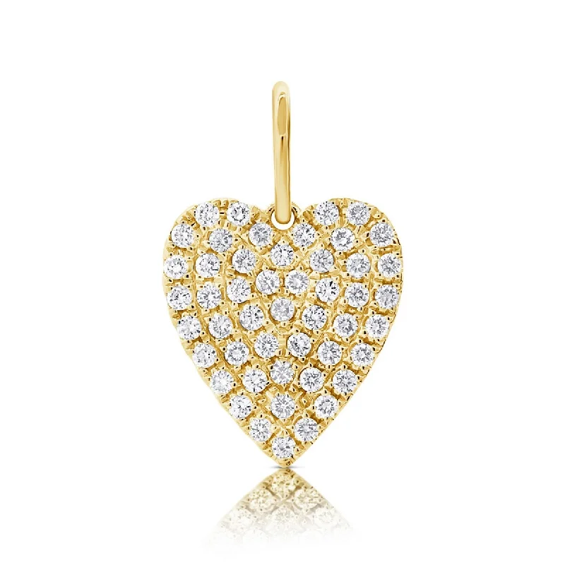 birthstone necklace for moms -Joelle Diamond Heart Charm 14K Yellow Gold