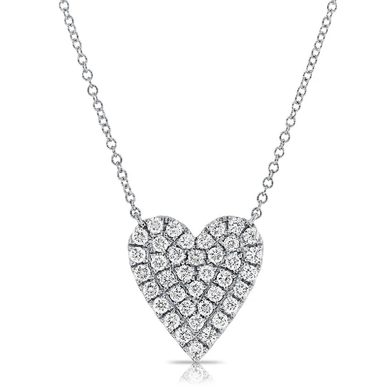 handmade necklace for women -Joelle Diamond Heart Necklace 14K Gold 0.65ct