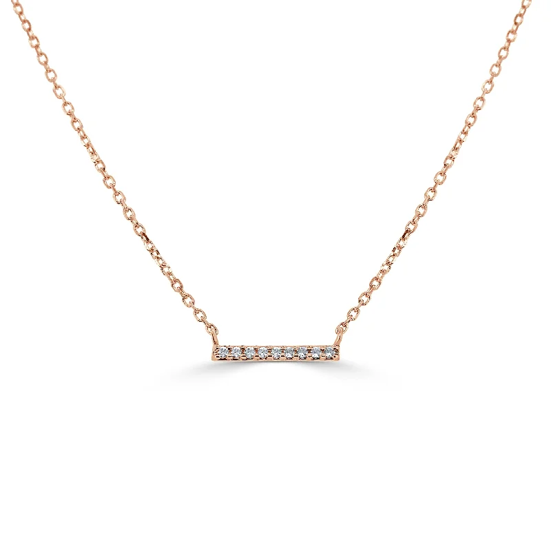 custom coordinate necklace for gifts -Joelle Diamond Mini Bar Necklace 14K Gold 0.05ct