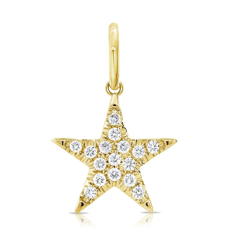 layered gold necklace for women -Joelle Diamond Star Charm 14K Yellow Gold