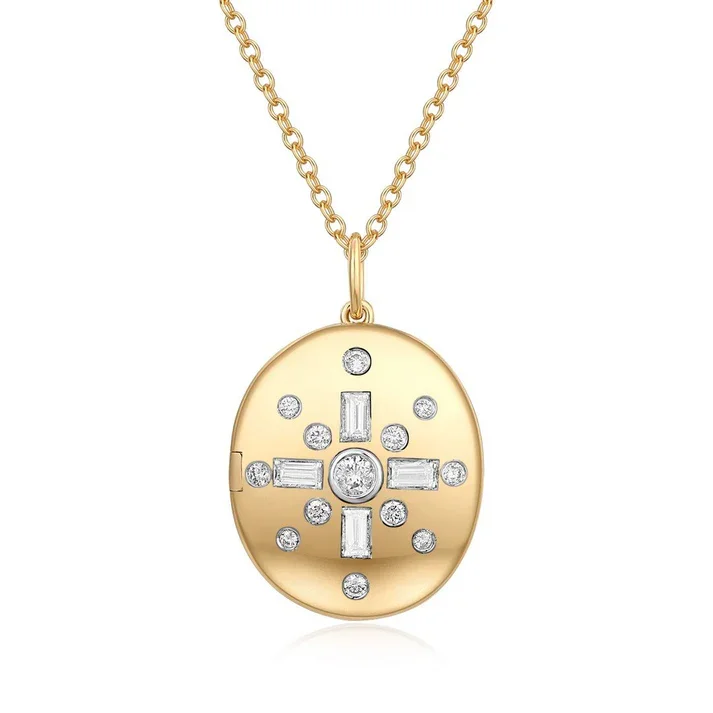 men’s cross pendant necklace -LEAH OVAL CUT  DIAMOND NECKLACE