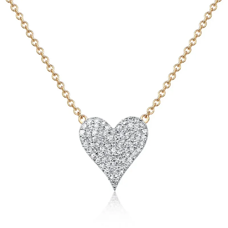 custom engraved necklace for couples -CLAIRE TWO SIDED DIAMOND HEART NECKLACE