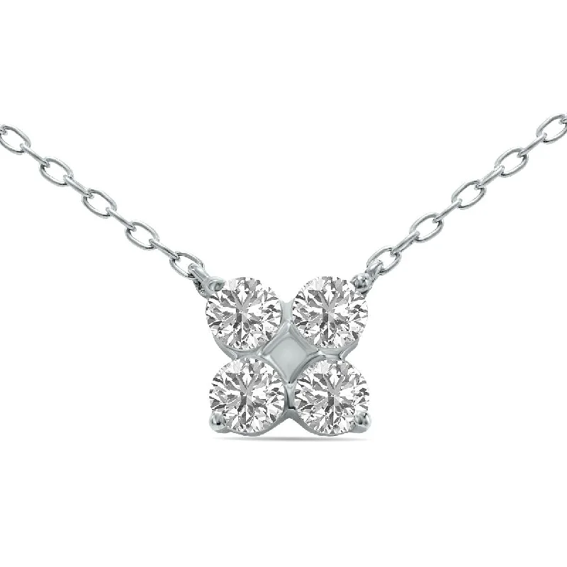 birthstone necklace for moms -Marquee 1/2 CTW Lab Grown Diamond Snowflake Pendant in 10K White Gold (F-G Color, VS1- VS2 Clarity)