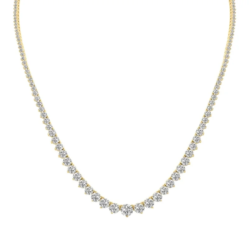 vintage gold necklace for women -Marquee 10 Carat TW Graduated Lab Grown Diamond Tennis Necklace in 14K Yellow Gold