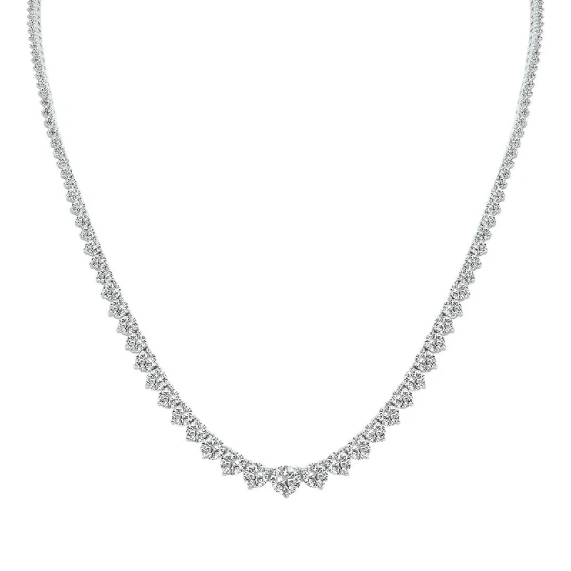 custom initial necklace for women -Marquee 15 Carat TW Graduated Lab Grown Diamond Tennis Necklace in 14K White Gold