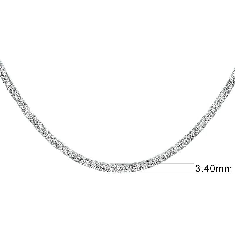 small pendant necklace for minimalist style -Marquee 20 Carat TW Straight Line Lab Grown Diamond Necklace in 14K White Gold