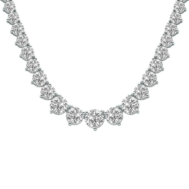 layered gold necklace for women -Marquee 25 Carat TW Graduated Lab Grown Diamond Tennis Necklace in 14K White Gold