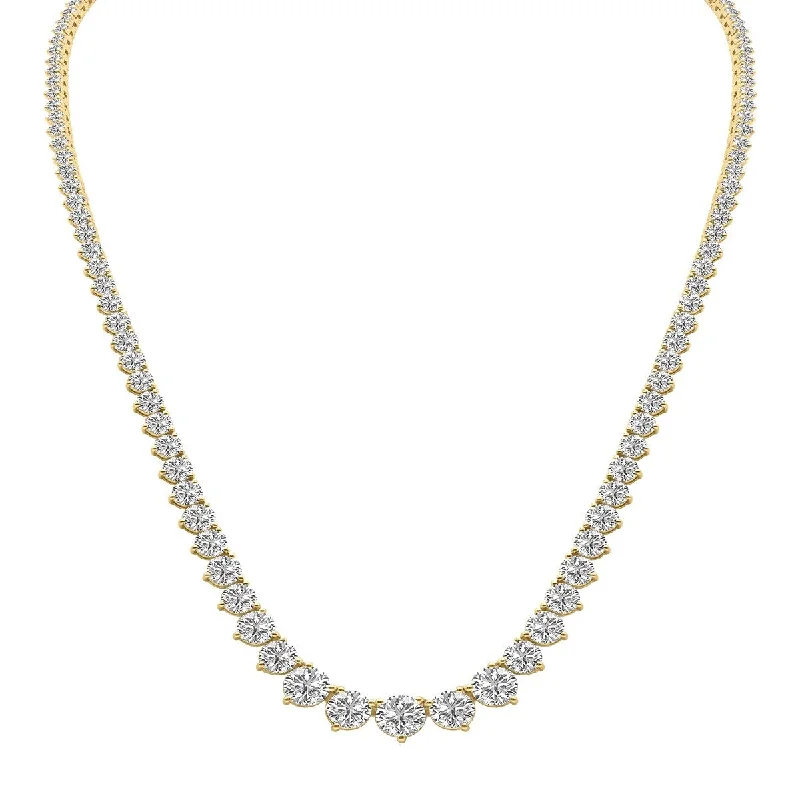 gold chain necklace for everyday wear -Marquee 25 Carat TW Graduated Lab Grown Diamond Tennis Necklace in 14K Yellow Gold