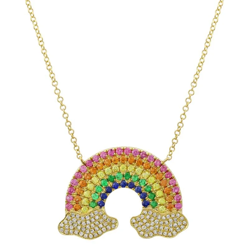 layered necklace set for women -MARRISSA RAINBOW + CLOUD NECKLACE