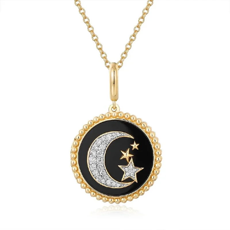 custom family tree necklace -POLLY MOON + STAR DISC NECKLACE