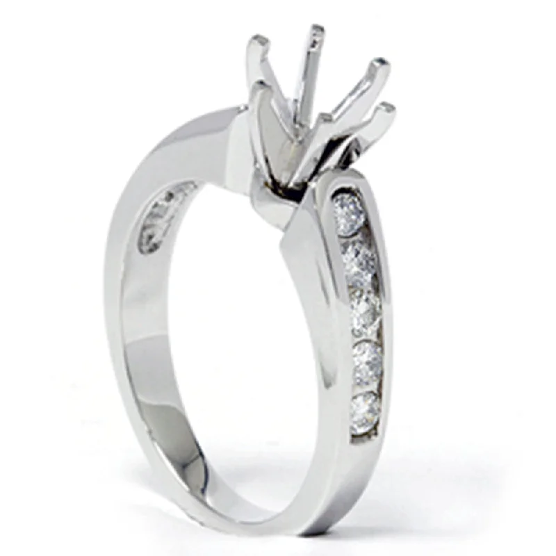 luxury diamond ring for women -1/2ct Diamond Semi Mount Engagement Ring 14K White Gold